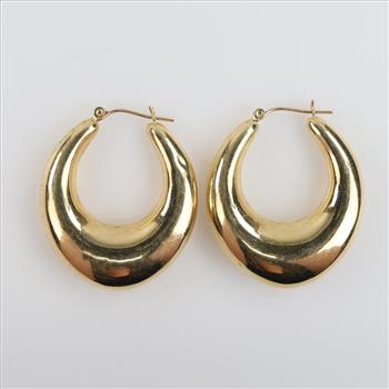 14kt Gold Hollow Hoop Earrings
