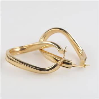 14kt Gold Hollow Hoop Earrings