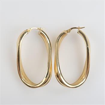 14kt Gold Hollow Hoop Earrings