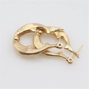 14kt Gold Hollow Hoop Earrings