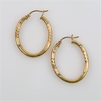 14kt Gold Hollow Hoop Earrings