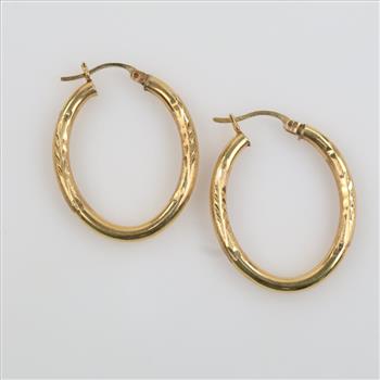 14kt Gold Hollow Hoop Earrings