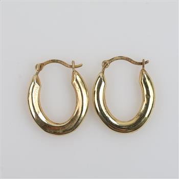 14kt Gold Hollow Hoop Earrings