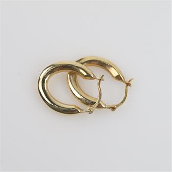 14kt Gold Hollow Hoop Earrings