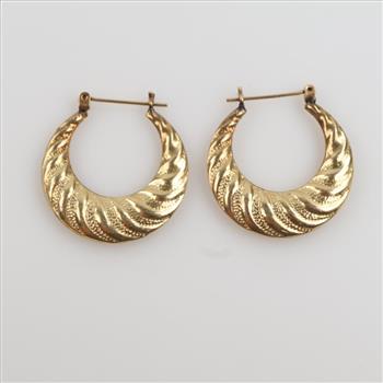14kt Gold Hollow Hoop Earrings