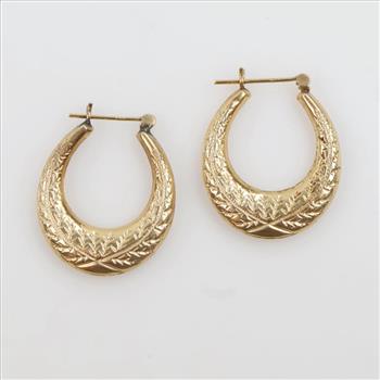 14kt Gold Hollow Hoop Earrings