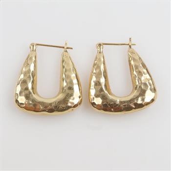 14kt Gold Hollow Hoop Earrings