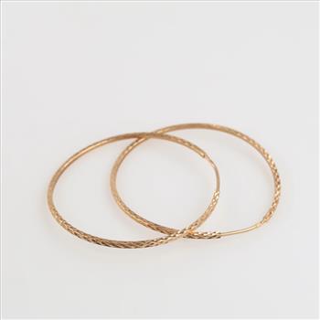 14kt Gold Hollow Hoop Earrings