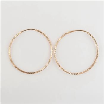 14kt Gold Hollow Hoop Earrings