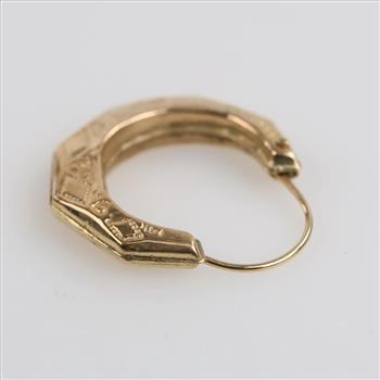 14kt Gold Hollow Hoop Single Earrimg