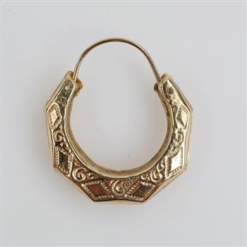 14kt Gold Hollow Hoop Single Earrimg