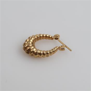 14kt Gold Hollow Hoop Single Earring
