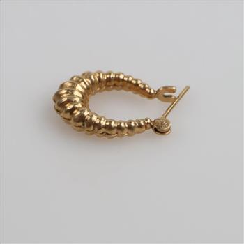 14kt Gold Hollow Hoop Single Earring