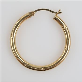 14kt Gold Hollow Hoop Single Earring