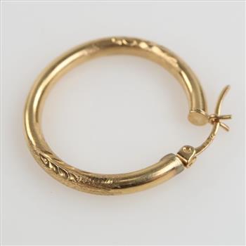 14kt Gold Hollow Hoop Single Earring