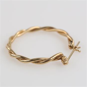 14kt Gold Hollow Hoop Single Earring