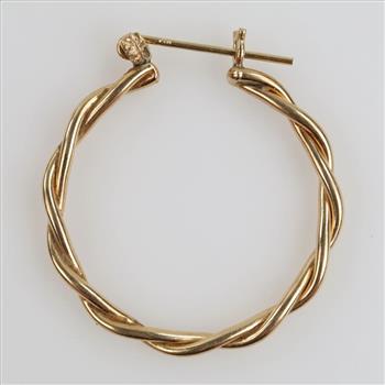 14kt Gold Hollow Hoop Single Earring