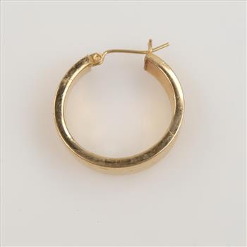 14kt Gold Hollow Hoop Single Earring