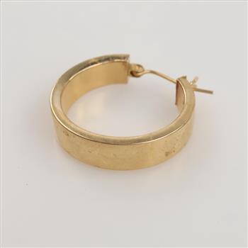 14kt Gold Hollow Hoop Single Earring