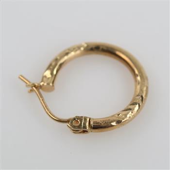 14kt Gold Hollow Hoop Single Earring