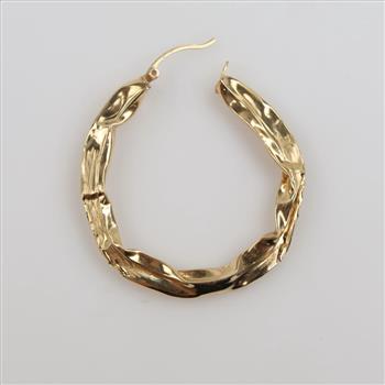 14kt Gold Hollow Hoop Single Earring