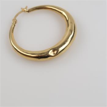 14kt Gold Hollow Hoop Single Earring