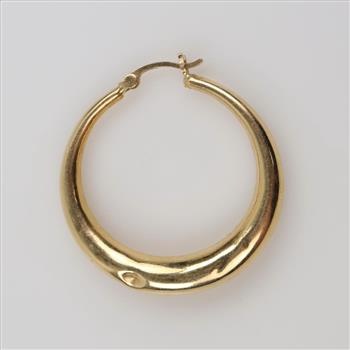 14kt Gold Hollow Hoop Single Earring