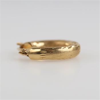 14kt Gold Hollow Huggie Hoop Earring