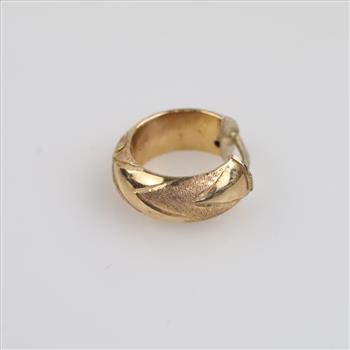 14kt Gold Hollow Huggie Hoop Earring
