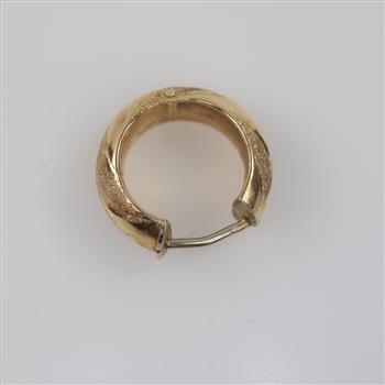 14kt Gold Hollow Huggie Hoop Earring