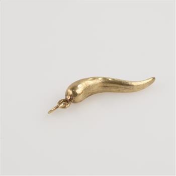 14kt Gold Hollow Italian Horn Pendant