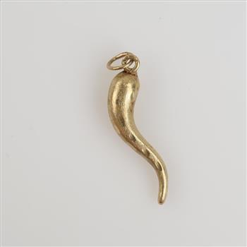 14kt Gold Hollow Italian Horn Pendant