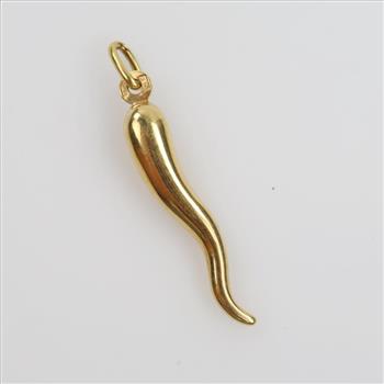 14kt Gold Hollow Italian Horn Pendant