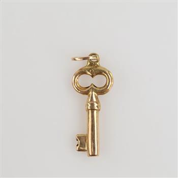 14kt Gold Hollow Key Pendant