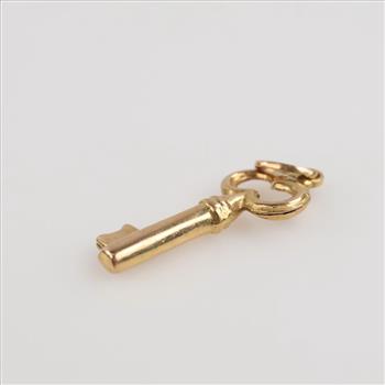 14kt Gold Hollow Key Pendant