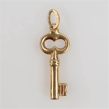 14kt Gold Hollow Key Pendant