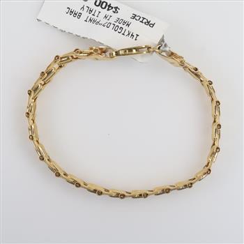 14kt Gold Hollow Link Bracelet