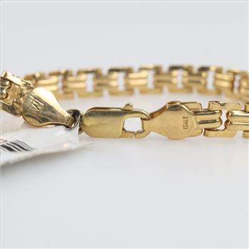 14kt Gold Hollow Link Bracelet