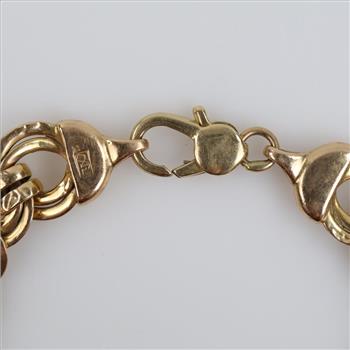 14kt Gold Hollow Link Bracelet