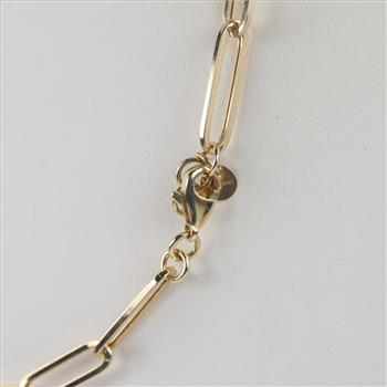 14kt Gold Hollow Link Heart Pendant Necklace