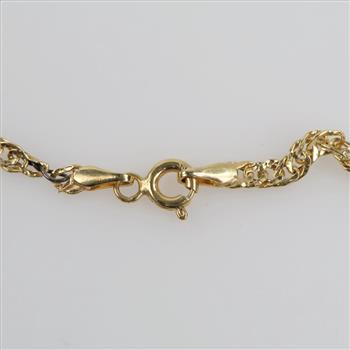 14kt Gold Hollow Link Necklace