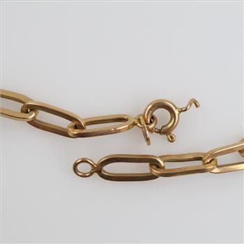 14kt Gold Hollow Link Necklace
