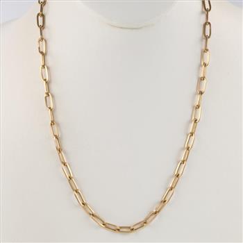 14kt Gold Hollow Link Necklace