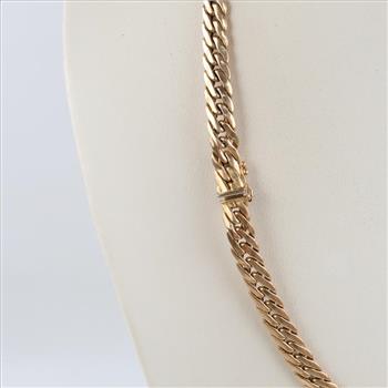 14kt Gold Hollow Link Necklace
