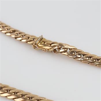 14kt Gold Hollow Link Necklace