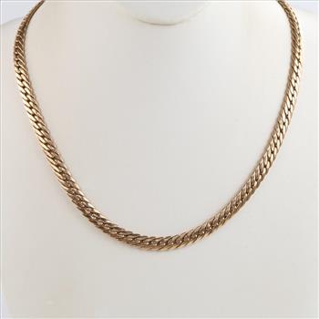 14kt Gold Hollow Link Necklace