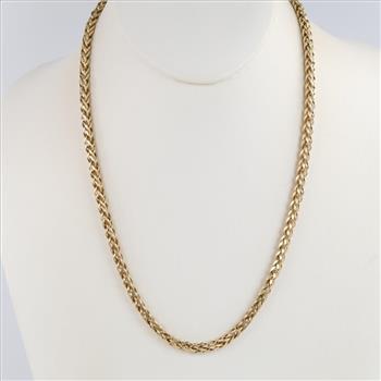 14kt Gold Hollow Link Necklace