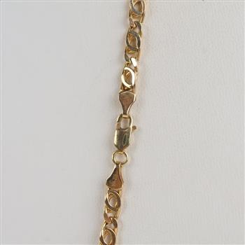 14kt Gold Hollow Link Necklace