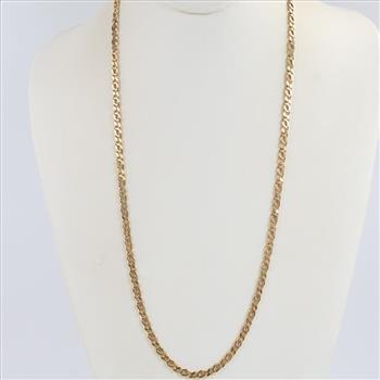 14kt Gold Hollow Link Necklace
