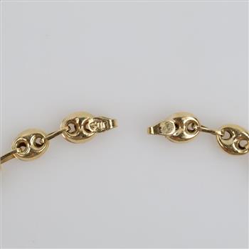 14kt Gold Hollow Mariner Chain Bracelet